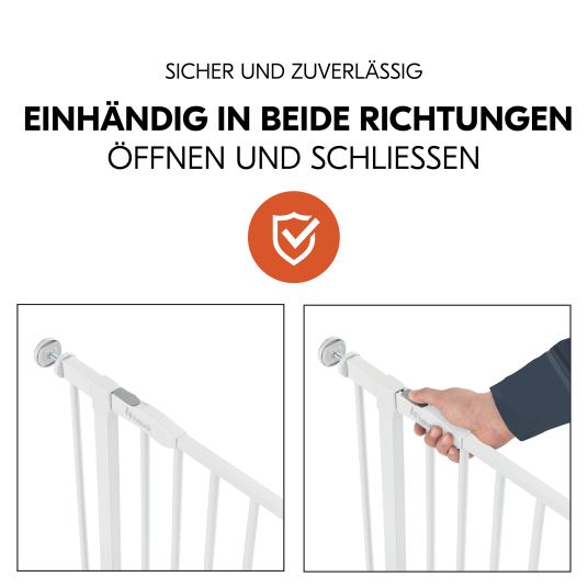 Hauck Door safety gate / stair gate Open N Stop 2 (75-80 cm) incl. 21 cm extension - White - White