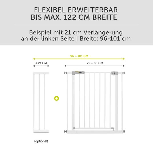 Hauck Cancelletto di sicurezza per porta / cancelletto per scale Open N Stop KD (75-80 cm) senza foratura - Bianco