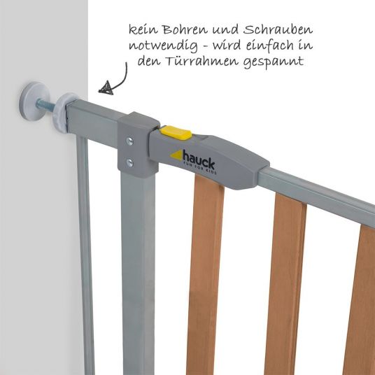 Hauck Cancello di sicurezza per porte Cancello di sicurezza con serratura in legno 75 - 81 cm