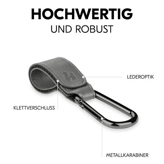 Hauck Universal Kinderwagen Haken für Tragetaschen / Wickeltaschen - Grey