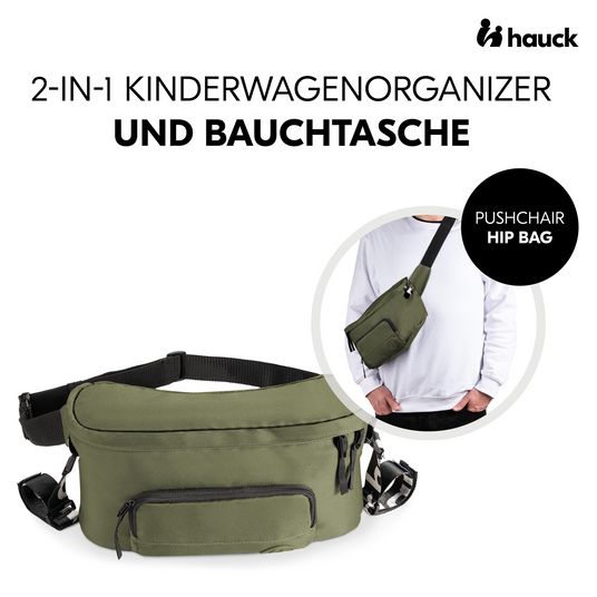 Hauck Universal Kinderwagen Organizer und Bauchtasche - Pushchair Hip Bag - Olive