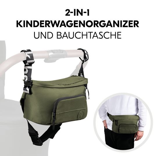 Hauck Universal stroller organizer and bum bag - Pushchair Hip Bag - Olive