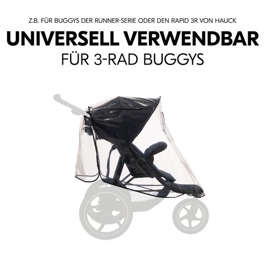 Hauck Universal Regenschutz für 3-rädrige Buggys und Kinderwagen