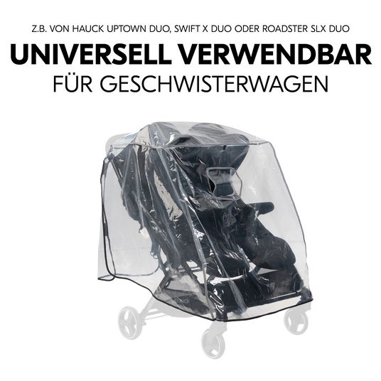 Hauck Universal Regenschutz für Geschwisterwagen / Zwillingsbuggys