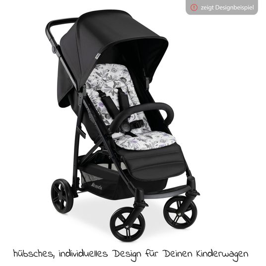Hauck Universal Sitzauflage für Kinderwagen und Buggy (atmungsaktive Baumwolle) - Floral Grey