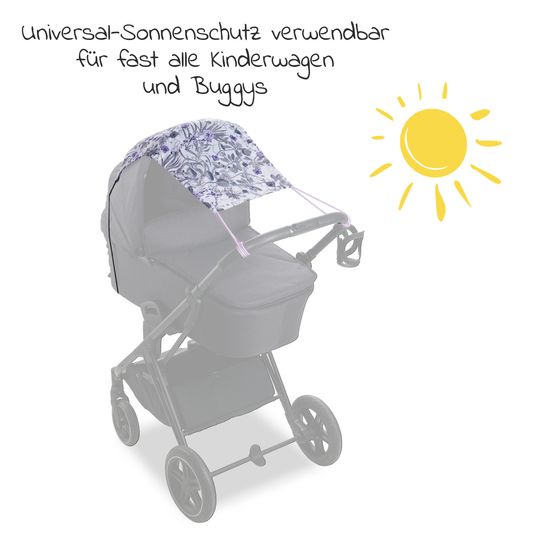 Hauck Universal awning for baby carriages - Floral Grey