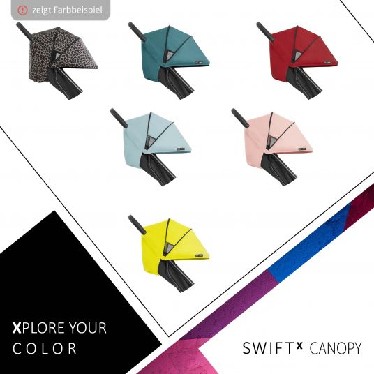 Hauck Tettuccio parasole aggiuntivo per Buggy Swift X - Tettuccio singolo Deluxe - Blu ghiaccio