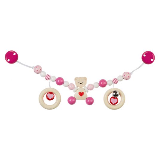 Heimess Pram chain - Heart bear - Pink