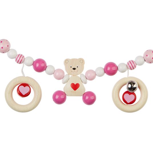 Heimess Pram chain - Heart bear - Pink