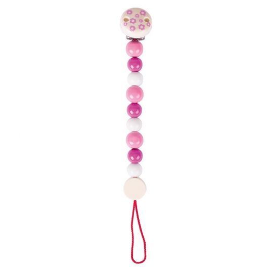 Heimess Pacifier chain made of wood - flowers pink