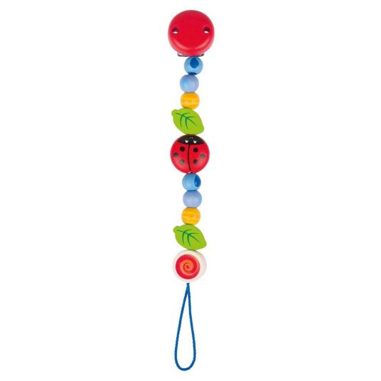 Heimess Pacifier chain wooden ladybug - Soft Colors