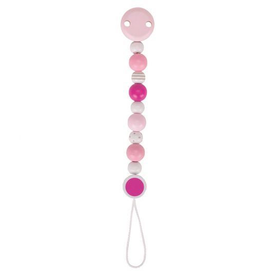 Heimess Pacifier chain made of wood - Pink Gray White