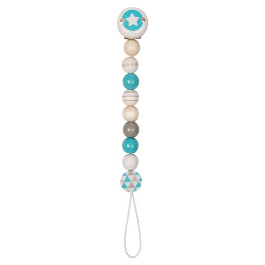 Heimess Pacifier chain made of wood - Star - Turquoise