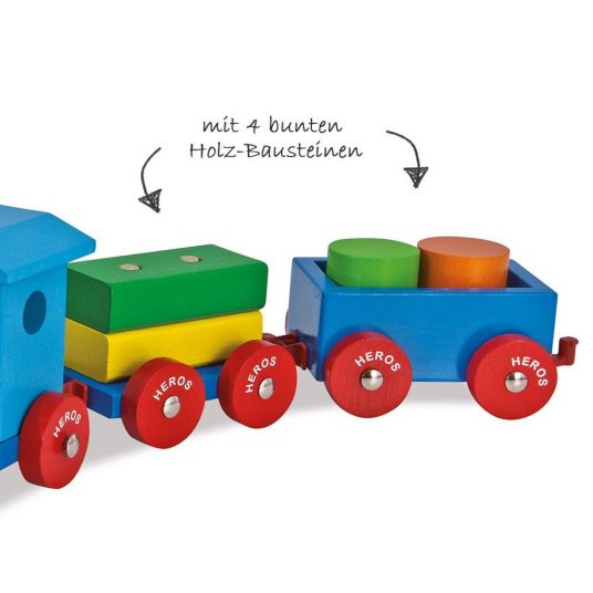 Heros Colorful play train 7 pcs wooden