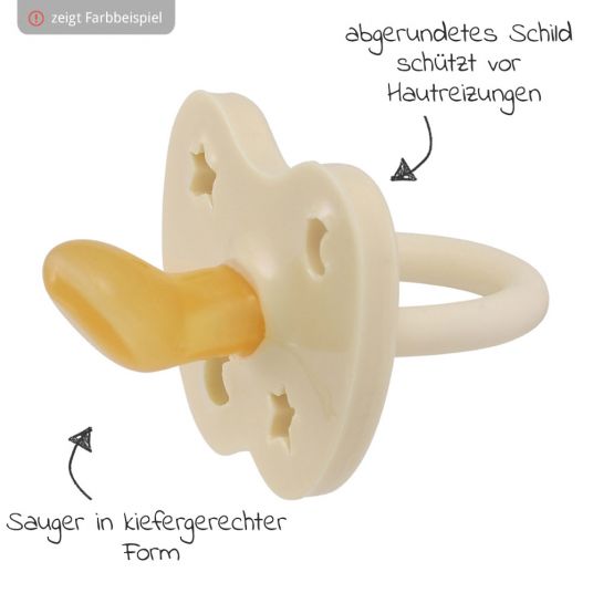 HEVEA Schnuller aus Naturkautschuk - kiefergerecht - Ente - Baby Blue - Gr. 0-3 M