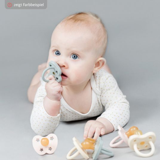 HEVEA Pacifier natural rubber - orthodontic - Crown - Gorgeous Grey - size from 3 M