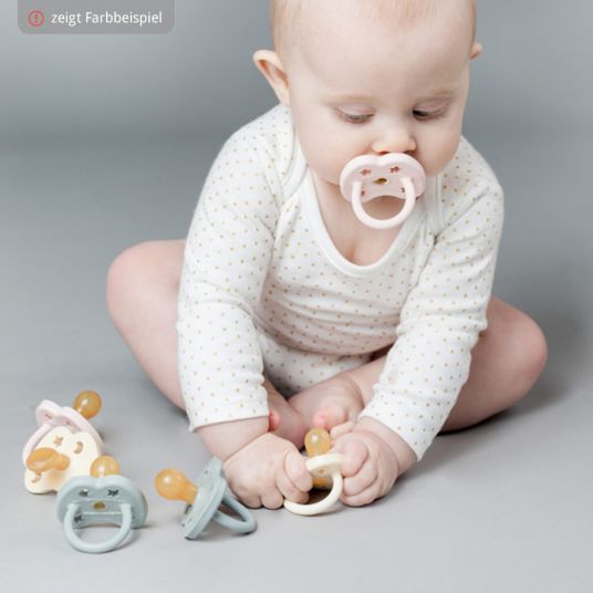 HEVEA Pacifier natural rubber - round - Crown - Gorgeous Grey - size from 3 M