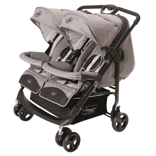 Hoco Sibling stroller Twindem - Slime Light Grey