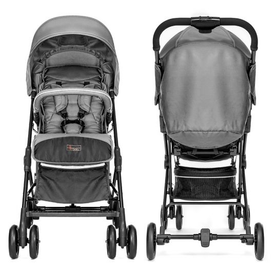Hoco Buggy / stroller Mikra with reclining function, small foldable - Dark Grey