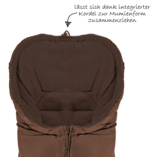 HV Hartmann Fleece footmuff Urra for infant carriers and baby tubs - Brown