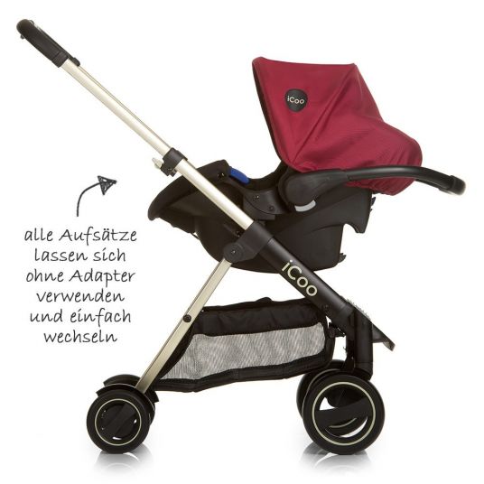 iCoo Baby carriage set Acrobat XL Plus Trioset - Diamond Ruby