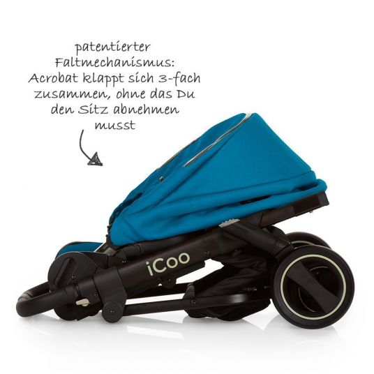iCoo Acrobat XL Plus Trio Stroller Set - Diamond Sapphire
