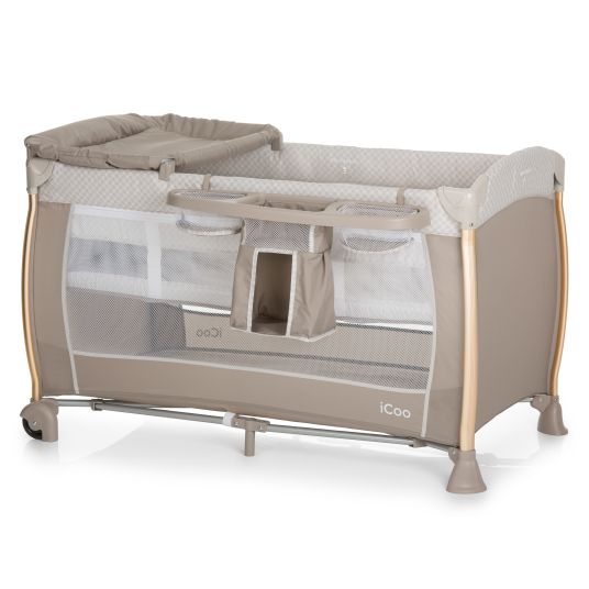 iCoo Starlight travel cot (incl. 2nd level, changing mat, care box) - Diamond Beige