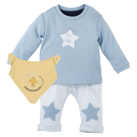 idilbaby Newborn Set 3 pcs Star - Blue / White - Size 0-3m