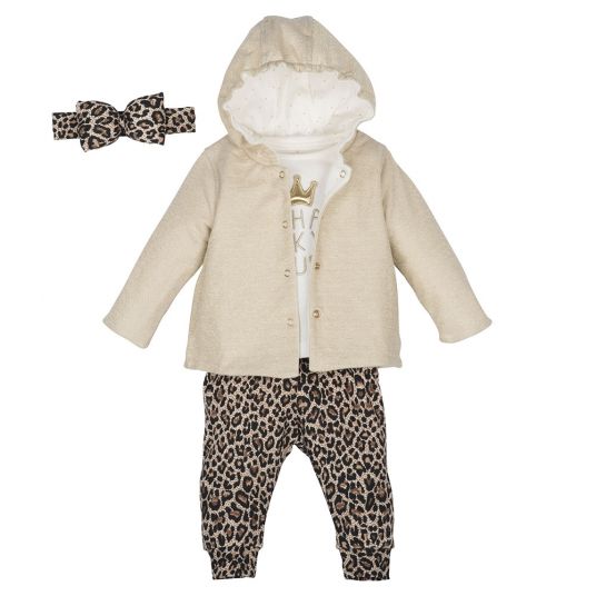 idilbaby Newborn Set 4 pcs Leopard - Beige / Brown - Size 0-3m