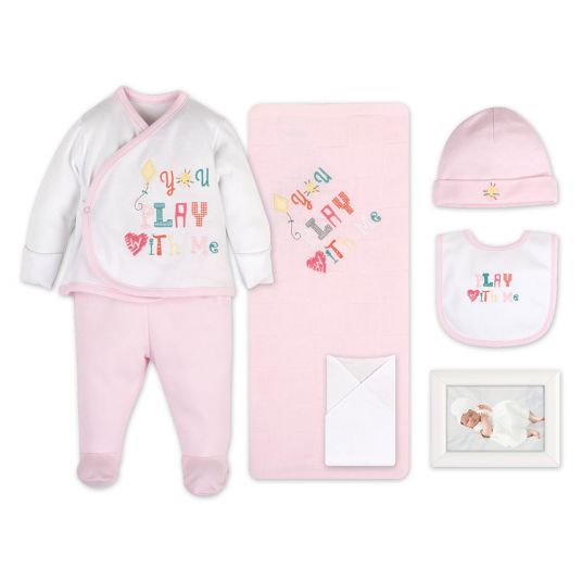idilbaby Newborn Set 7 pcs - Play - White / Pink - Size 0m