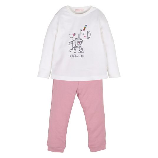 idilbaby Schlafanzug - Robot-Icorn - Pink / Weiß - Gr. 3-6m