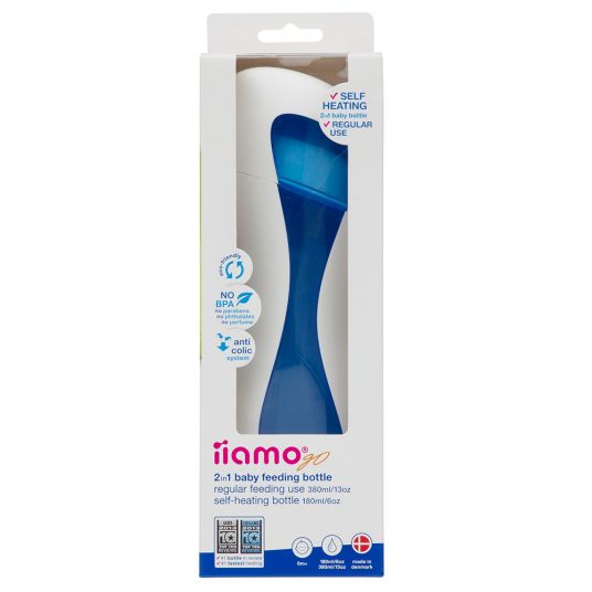 iiamo PP-Flasche selbsterwärmend Go & Home - Weiß Blau