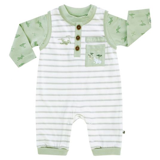 Jacky 2-piece set romper + shirt Adventure Boy - stripes green white - size 56