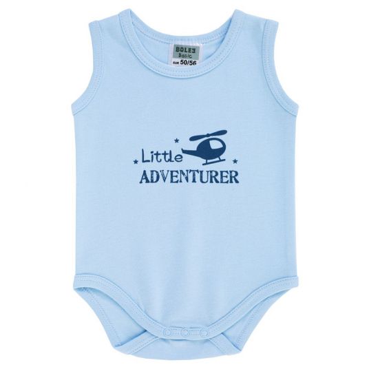 Jacky Bodysuit without arm 3-pack Little Adventurer - Light Blue White - Size 50/56