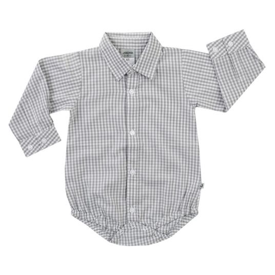 Jacky Body Shirt Long Sleeve - Plaid Classic Gray - Gr. 56