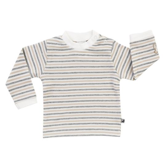 Jacky Long Sleeve Shirt Bear - Striped Offwhite Grey - Gr. 50