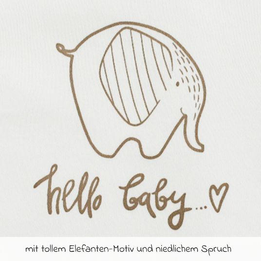 Jacky Langarmshirt Hello Baby - Elefant - Offwhite - Gr. 74