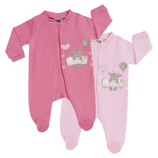 Jacky Pajama One Piece 2 Pack - Cow Girl Pink Pink - Size 50/56