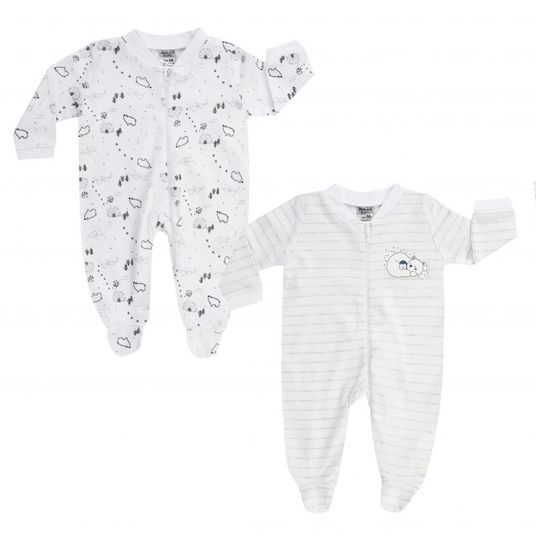 Jacky Pajamas one-piece 2-pack - Little Bear Grey - size 50