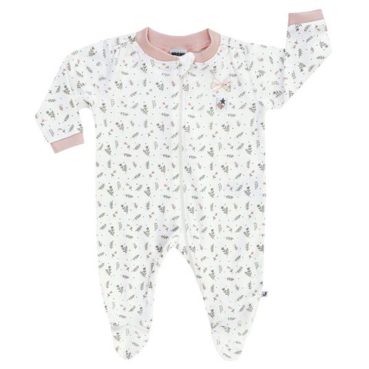 Jacky Pajama One Piece In the Clouds - Flowers White Old Pink - Size 50
