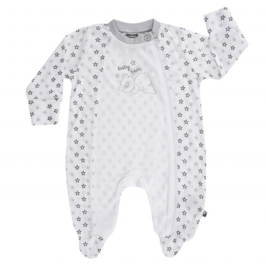 Jacky Schlafanzug Einteiler inkl. Kratzfäustlinge - Baby Bear Weiß Grau - Gr. 44