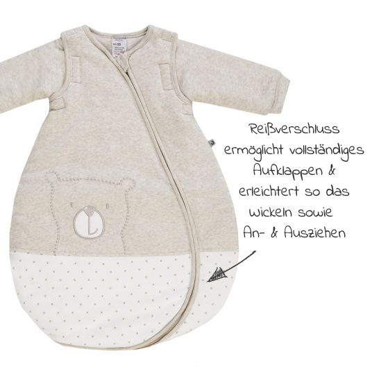 Jacky Sleeping bag padded sleeves removable - Badu Bear - Beige - Size 74
