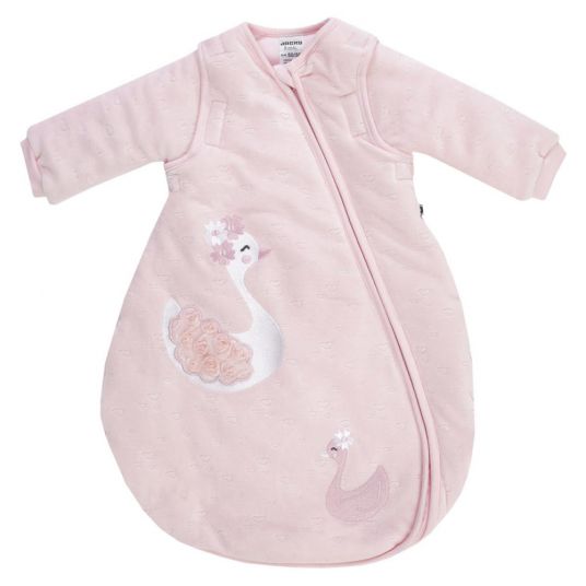Jacky Sleeping bag padded sleeves removable - Little Swan Pink - size 50/56