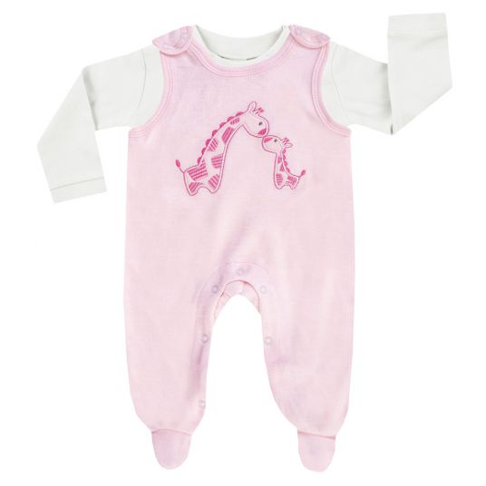 Jacky Set tutina e camicia interlock - Giraffe rosa - Taglia 50