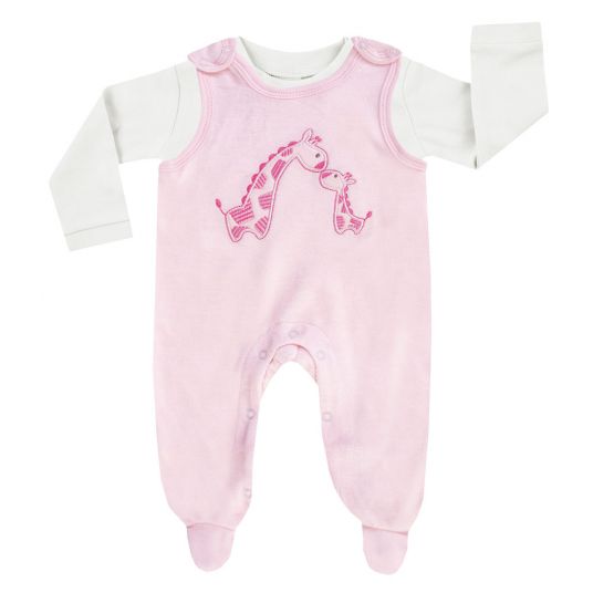 Jacky Set Nicki romper & shirt - giraffes pink - size 62