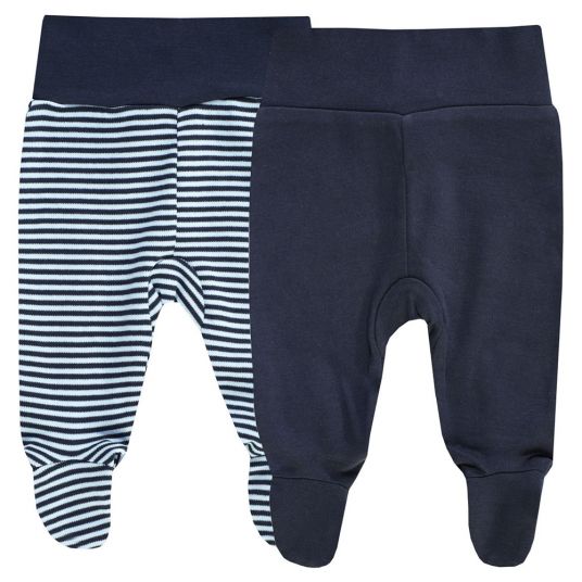 Jacky Romper pants 2-pack - striped navy white - size 50/56