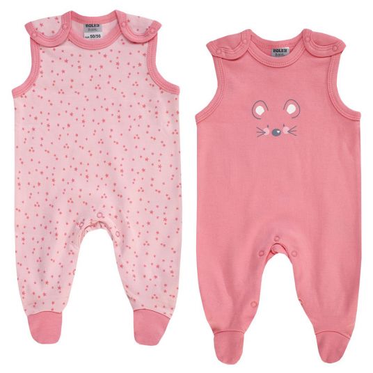 Jacky Romper 2 Pack - Mouse Pink - Size 50/56
