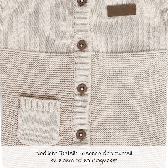 Jacky Knitted overall - Beige melange - size 74