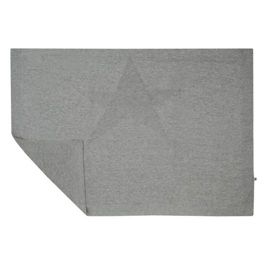 Jacky Strickdecke Stars 100 x 70 cm - Grau Melange Weiß