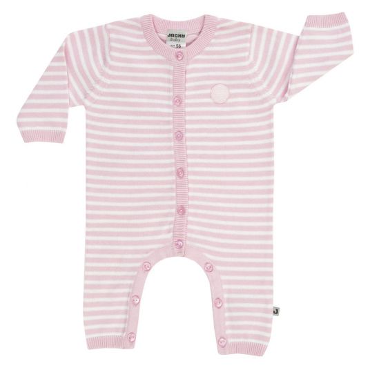 Jacky Knitted jumpsuit Hearts - Stripes Pink White - Size 50